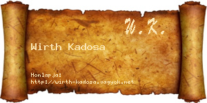 Wirth Kadosa névjegykártya