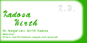 kadosa wirth business card